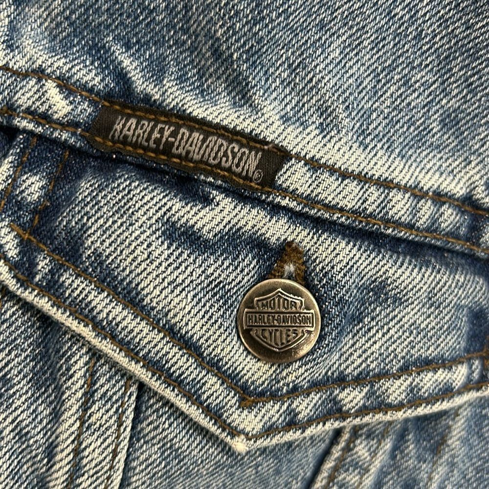 Harley Davidson denim jean jacket coat ￼ - Picture 4 of 6